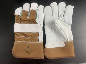 Gants de travail en cuir robustes 2020 avec paume en cuir double antidérapante 14 pouces, couleur et logo personnalisés, échantillon gratuit - Product Image 2