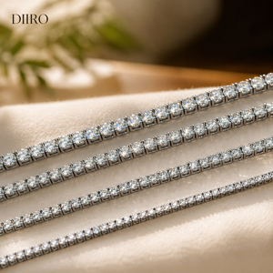 Luxury Moissanite Tennis <b>Bracelet</b> 925 Sterling <b>Silver</b> Round Brilliant Cut Diamond Women's <b>Bracelets</b> - Product Image 3