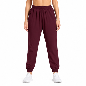 Pantalones Deportivos de Entrenamiento Ligeros para Mujer, Tejidos, de Secado Rápido, Elásticos, de Nailon, con Bolsillos - Product Image 1