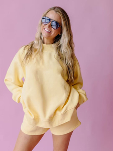 2026 Cotton Rib Pullover Oversized Sweatshirt <b>Top</b> Leisure Hoodies Women <b>Mock</b> <b>Neck</b> Custom logo Screen Print Sweatshirt - Product Image 3