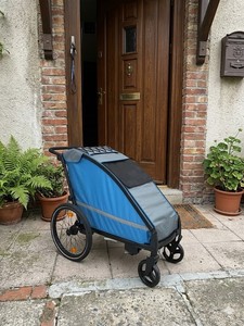 Poussette 3 en 1 pour grand chien, en alliage d'aluminium, avec remorque, suspension indépendante, pneus gonflables de 20 pouces, légère, pliage facile - Product Image 1