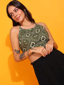 Ensemble long 2 pièces pour femme en coton bleu imprimé géométrique à la main, taille unique, tissu respirant et écologique, haut élégant pour l'été - Product Image 5