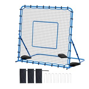 Rete Rimbalzante Portatile per Calcio con Controllo Angolare Rapido, Telaio in Ferro Resistente, Rete in PE per Allenamento di Calcio e Passaggi - Product Image 1