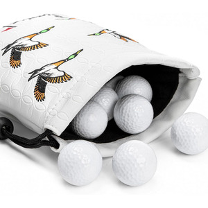 Pochette à balles de golf en cuir premium avec boucle de ceinture, fermeture à pression sécurisée et design compact pour un transport pratique sur le parcours, au prix de gros. - Product Image 2
