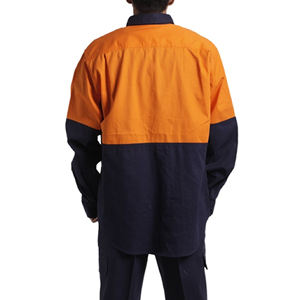 Vêtements de travail pour hommes, vêtements de travail en coton ripstop bicolore, ignifuge, chemise de travail à manches courtes - Product Image 6