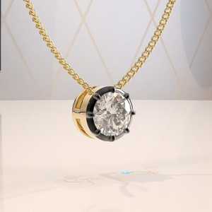 Collar con Colgante de Moissanita en Forma de Pera, Corte Estilo Georgiano, Oro de 14K, Joyería Cristiana para Fiestas con Cadena de Cuerda - Product Image 4