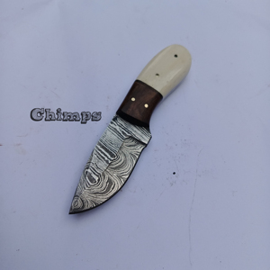 Cuchillos de Caza para Exteriores con Funda Personalizable, Hoja de Acero de Damasco, Mango de Madera, Hoja de Cambio Rápido, Garantía de 3 Años para Camping - Product Image 2