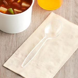 Premium Transparent Disposable Clear Plastic <b>Soup</b> <b>Spoons</b> 50 Count Durable and Convenient for Everyday Parties and Events - Product Image 3