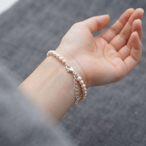 สร้อยข้อมือไข่มุกน้ำจืดสีชมพูประดับเงินแท้ 925 สไตล์วินเทจ สำหรับทุกเพศ ได้รับการรับรอง เหมาะสำหรับใส่ทุกวัน ของขวัญวันวาเลนไทน์ งานแต่งงาน งานปาร์ตี้ - Product Image 3