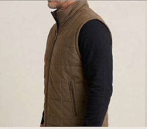 Gilet matelassé marron pour homme, sans manches, coupe ajustée, vêtement d'hiver, fermeture éclair, léger, chaud, élégant, décontracté, vêtement d'extérieur de qualité supérieure - Product Image 4