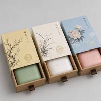 Boîte à savon rectangulaire personnalisée, biodégradable, écologique, réutilisable, sans conservateur, en carton, fermeture magnétique, design floral, luxe