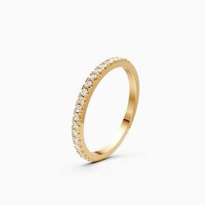 Anillo de media eternidad con diamantes redondos de 0.16 quilates cultivados en laboratorio en oro rosa de 9K, oro blanco y oro amarillo. - Product Image 2