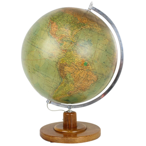 Globo náutico antiguo con base de madera Acabado vintage Mapa del mundo Estructura interior educativa Modelo Geografía Artículo de regalo - Product Image 3