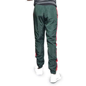 Pantalon de survêtement vert brillant pour homme avec bande latérale rouge contrastante, style streetwear, joggers en nylon coupe-vent, pantalon décontracté athlétique – Vente en gros - Product Image 4