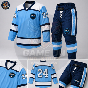 Sublimated Team Uniform Breathable Moisture Wicking Athletic Sportswear Factory Direct Custom Ice Hockey Jersey and Padded Pants - Product Image 6