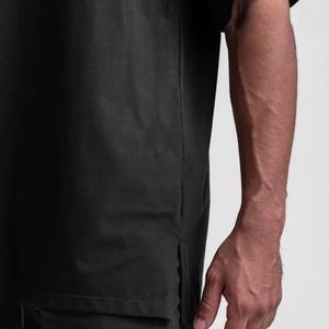 T-shirts pour hommes en coton 100% lourd, motif uni, imprimé personnalisé, coupe régulière, tissu écologique 240g - Product Image 2