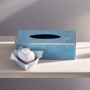 Caja de Pañuelos Moderna Cuadrada con Cubierta de Imitación de Piel de Tiburón de Alta Calidad - Product Image 2