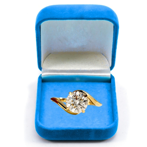 Bague en or 14 carats avec diamant de laboratoire rond brillant 1,5 carat, certifié IGI, VS1, diamant blanc, bijoux fins pour femmes, taille personnalisée - Product Image 1