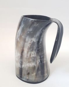 Mug authentique en corne de buffle, mug vintage en corne de buffle avec poignée, tasse à bière résistante à la chaleur pour les fêtes, forme naturelle, pour boissons - Product Image 3
