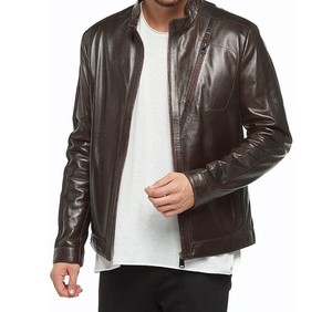 Vestes de mode pour hommes en cuir PU de qualité supérieure sur mesure avec logo avant en toile à col montant-Design Premium - Product Image 3