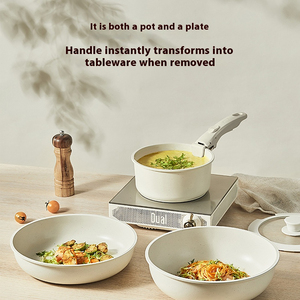 Elegant Granite Coated Non Stick Cookware Set Featuring Multi Size Frying Pans Stock <b>Pots</b> And Sauce Pans Heavy Duty - Product Image 4