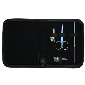 Kit d'outils pour extensions capillaires avec étui en Rexine, ciseaux miniatures pour la coupe et le démêlage, crochet de tirage, pince à sertir et à démonter pour salon - Product Image 5