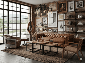 Ensemble de tables basses gigognes industrielles en bois de manguier, 2 pièces, table centrale, mobilier de bureau, mobilier de salon - Product Image 6