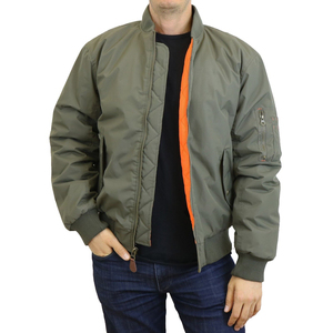 Casual High Street Custom Logo Patches Bomber <b>Jacket</b> Men Casual Ribbed Collar Light Windproof <b>Pilot</b> Bomber <b>Jackets</b> OEM - Product Image 4