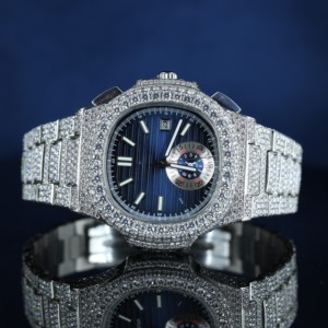 Elegante Reloj Mecánico de Diamantes Moissanite Estilo Hip Hop con Correa de Cadena de 16 mm para Uso Diario y Eventos Nocturnos - Product Image 1