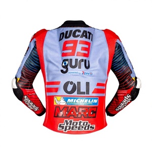 Veste MotoCP Rucati de <span class=keywords><strong>Marc</strong></span> Marquez en cuir de vachette premium et cuir de kangourou, protection haute vitesse CE - Product Image 2