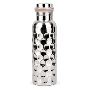 Bouteille d'eau en cuivre personnalisée avec logo imprimé, finition émaillée, motif floral, gourde en cuivre écologique, articles de boisson en métal design, vente en gros - Product Image 3