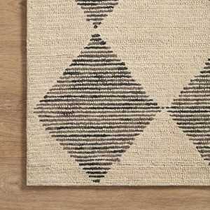 Hand Knotted Wool Area Rug Modern Black White Geometric Diamond <b>Carpet</b> Custom Size Handmade - Product Image 2