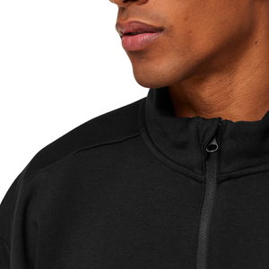 Sweat-shirt à col zippé noir surdimensionné pour homme, en molleton épais, coupe décontractée, style streetwear - Product Image 5