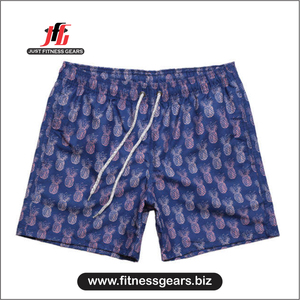Shorts de bain pour hommes grande taille à séchage rapide en spandex/coton avec cordon de serrage élastique - Product Image 1