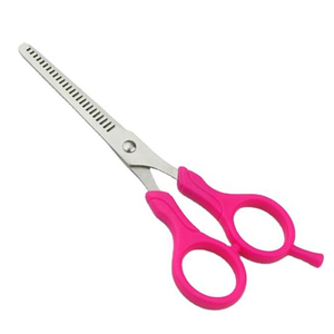 กรรไกรซอยผมด้ามจับพลาสติกสีชมพูสดใส พิมพ์โลโก้ได้ตามต้องการ สำหรับช่างตัดผมมืออาชีพ ร้านทำผม - Product Image 1