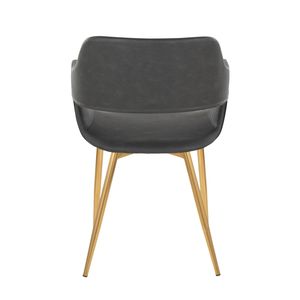 Juego de 2 Sillas de Comedor/Accesorio Margarite, Metal Dorado y Cuero Sintético Gris, Diseño Contemporáneo y Elegante - Product Image 5