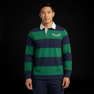 เสื้อรักบี้พิมพ์ลายผู้ชาย แขนยาว โพลีเอสเตอร์ ปกคอพับ ระบายอากาศ แห้งเร็ว เป็นมิตรกับสิ่งแวดล้อม ทรงปกติ ใส่ได้ทุกฤดู - Product Image 3