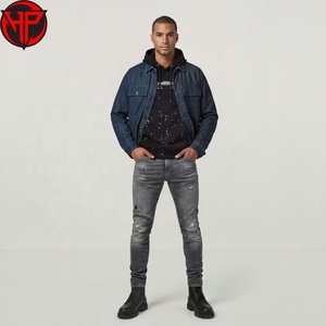 <b>Men's</b> Distressed Ripped Denim <b>Jeans</b> Vintage Washed Slim Fit Streetwear Casual Daily <b>Trousers</b> Waterproof <b>Mens</b> Denim Pant - Product Image 4