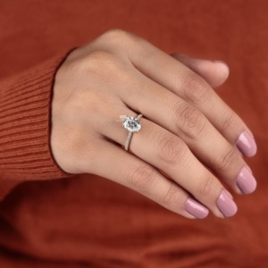 2.00 CT Oval Lab Grown Diamond Engagement Ring IGI Certified 14K Gold Solitaire Accent Bridal <b>Wedding</b> Jewelry Kirti Jewels - Product Image 3