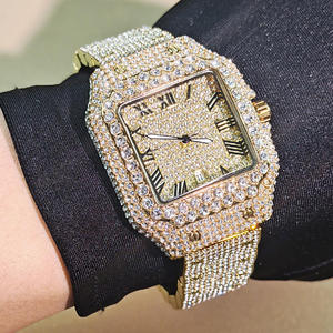 Relojes de pulsera cuadrados para mujer, estilo hip hop, con diamantes incrustados, automáticos, mecánicos, con diamantes VVS Moissanite, que pasan la prueba del diamante. - Product Image 4