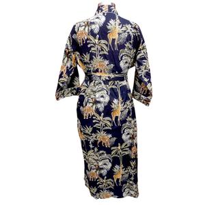 Bata de Dormir de Verano para Mujer, 100% Algodón Orgánico, Ligera, con Estampado Floral, Cuello en V, Cinturón, Larga, Transpirable, de Secado Rápido, Diseño Único - Product Image 6