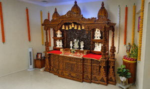 Traditional Pooja <b>Mandir</b> Perfect for Indian Homes Solid Teak Wood Handcrafted Luxury Temple Wholesale Manufacturer & Exporter UK - Product Image 4