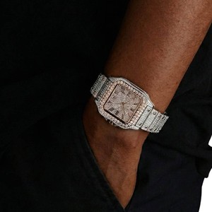 D-VVS Moissanite <b>Diamond</b> Luxury <b>Watch</b> Automatic Movement Stainless Steel Metal Case Wristwatch For Men At Reasonable Price - Product Image 2