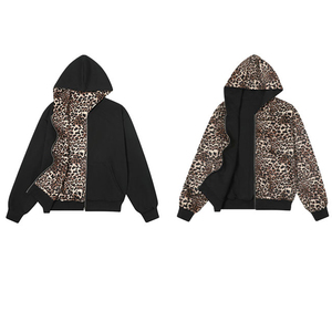Men Women <b>Leopard</b> Hoodie Streetwear Cotton Fleece <b>Sweatshirt</b> Pullover Custom Logo OEM Supplier - Product Image 5