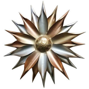 ARTE DE PARED DE METAL DE DISEÑO DE GIRASOL MULTICOLOR - Product Image 1