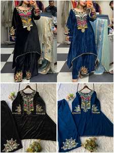 Conjunto de Top y Pantalones Plazzo con Bordado de Lentejuelas y Terciopelo, con Micro Costuras Internas Completas, Tallas M, L, XL y XXL para Mujer - Product Image 5