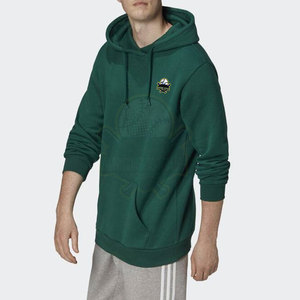 Sweat-shirt à capuche vert foncé pour homme, coupe classique, en molleton de coton, couleur unie, décontracté, manches longues, avec poche, pour l'automne - Product Image 5