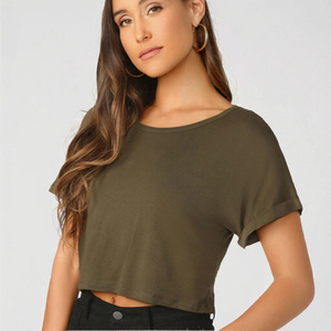 Camiseta Corta Blanca para Mujer, Poliéster/Algodón, Cuello Redondo, Manga Corta, Corte Regular, Informal, Transpirable, Primavera/Verano - Product Image 6