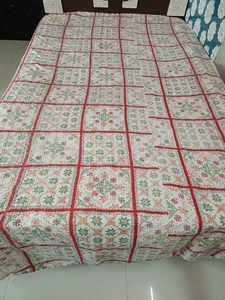 Floral Bird Print Bohemian King Modern All-Season Printed Denim Patchwork Handmade Cotton Filling Home Use <b>Quilt</b> <b>Bedspread</b> - Product Image 5