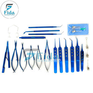 ชุดเครื่องมือผ่าตัดต้อกระจกแบบไมโครซิร์เจอร์ ฟิดา อินเตอร์เนชั่นแนล อาย แคทตารัคท์ บลู ไทเทเนียม 21 ชิ้น สำหรับการผ่าตัดต้อกระจก ใช้ซ้ำได้ - Product Image 3